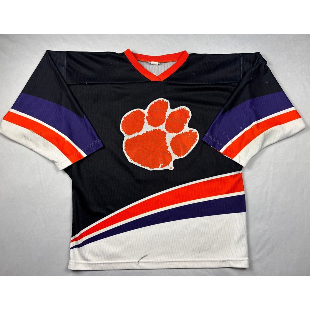 OT Sports Clemson Tigers Hockey Jersey XL Black Orange Purple 27 Made in USA